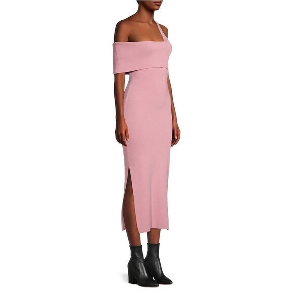 Line & Dot Sylvie Sleeveless one shoulder Midi Dress in Rose size S NWT - Picture 5 of 10